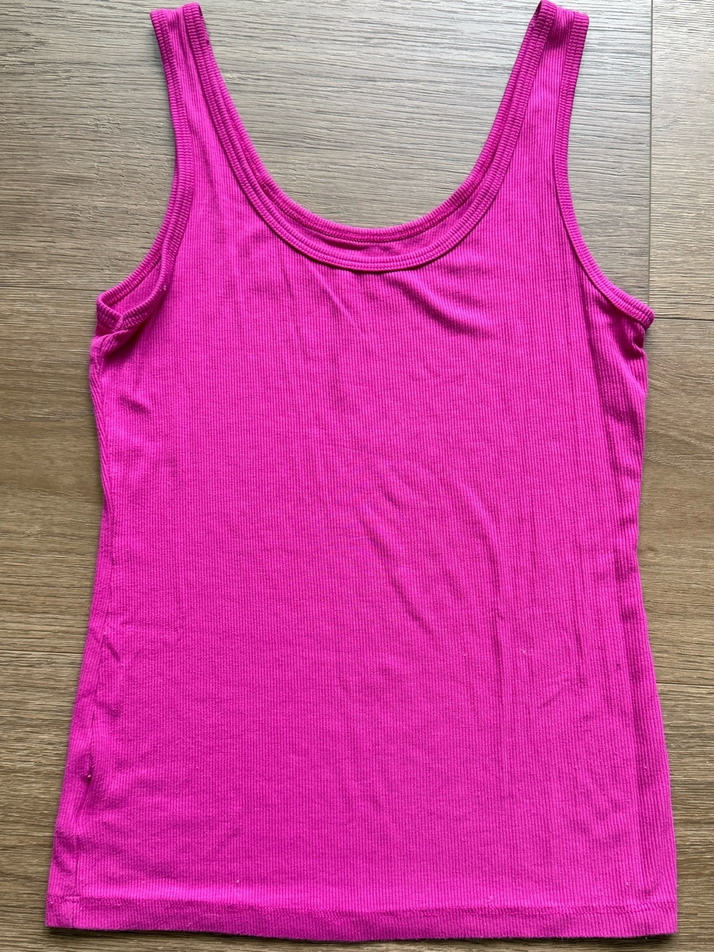 bebe Fuchsia Rhinestone Logo Ribbed Tank - Picture 2 of 2